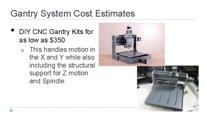 Gantry System Cost Estimates • DIY CNC Gantry Kits for as low as $350
