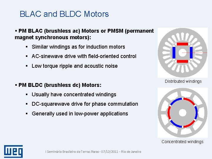 BLAC and BLDC Motors § PM BLAC (brushless ac) Motors or PMSM (permanent magnet