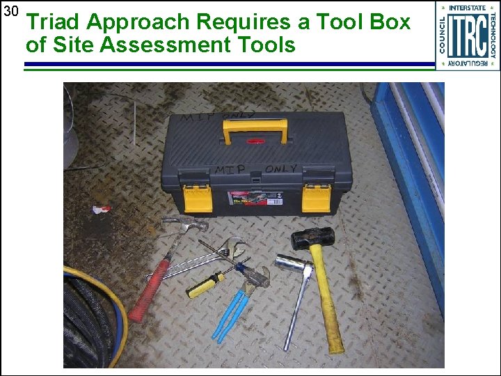 30 Triad Approach Requires a Tool Box of Site Assessment Tools 