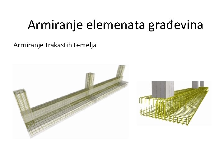 Armiranje elemenata građevina Armiranje trakastih temelja 