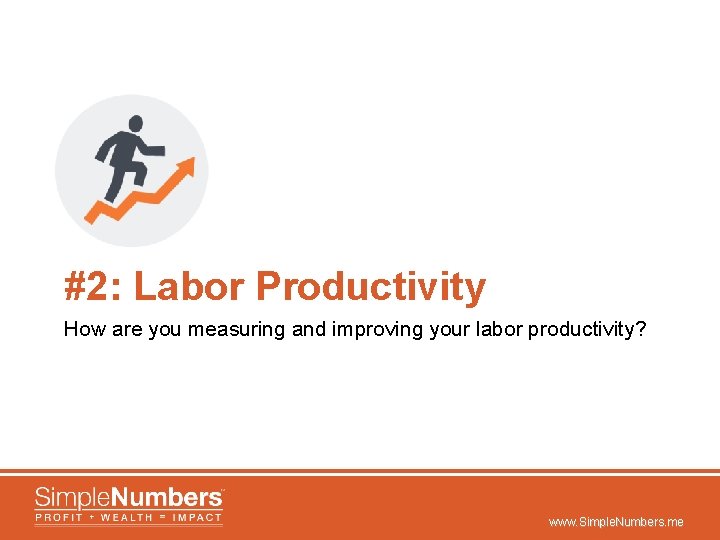 #2: Labor Productivity How are you measuring and improving your labor productivity? www. Simple.