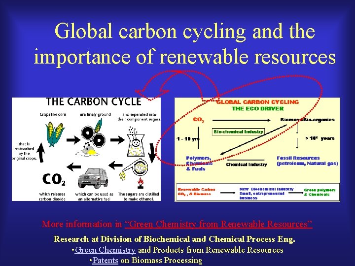 Global carbon cycling and the importance of renewable resources More information in “Green Chemistry