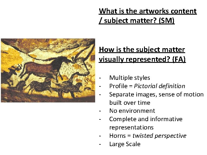 What is the artworks content / subject matter? (SM) How is the subject matter