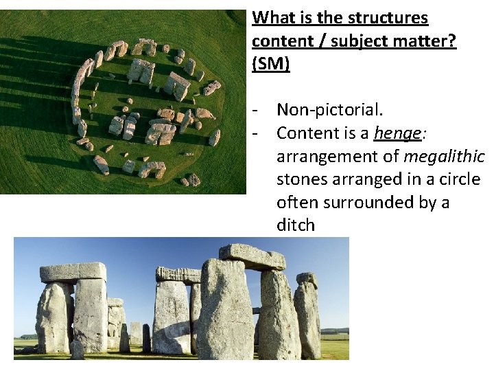 What is the structures content / subject matter? (SM) - Non-pictorial. - Content is