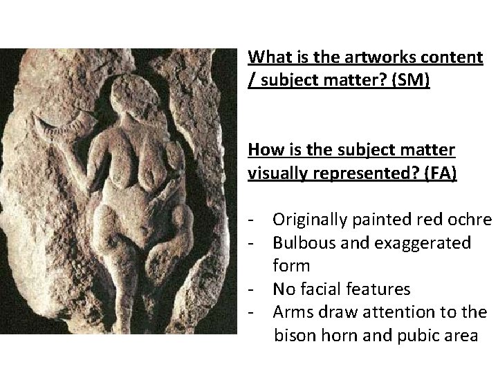 What is the artworks content / subject matter? (SM) How is the subject matter