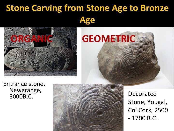 Stone Carving from Stone Age to Bronze Age ORGANIC Entrance stone, Newgrange, 3000 B.