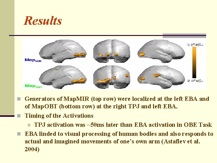 Results n Generators of Map. MIR (top row) were localized at the left EBA