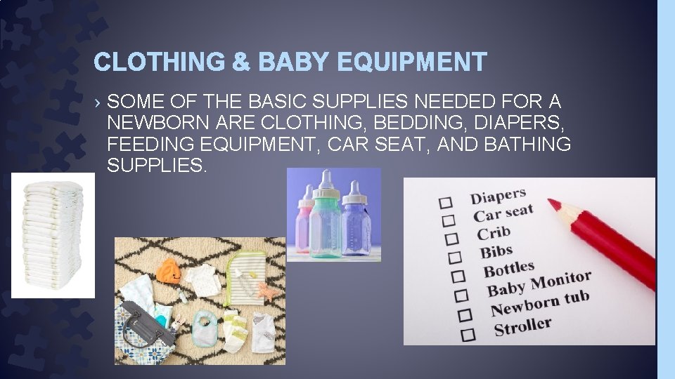 CLOTHING & BABY EQUIPMENT › SOME OF THE BASIC SUPPLIES NEEDED FOR A NEWBORN