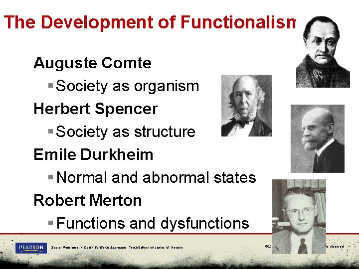 The Development of Functionalism Auguste Comte § Society as organism Herbert Spencer § Society