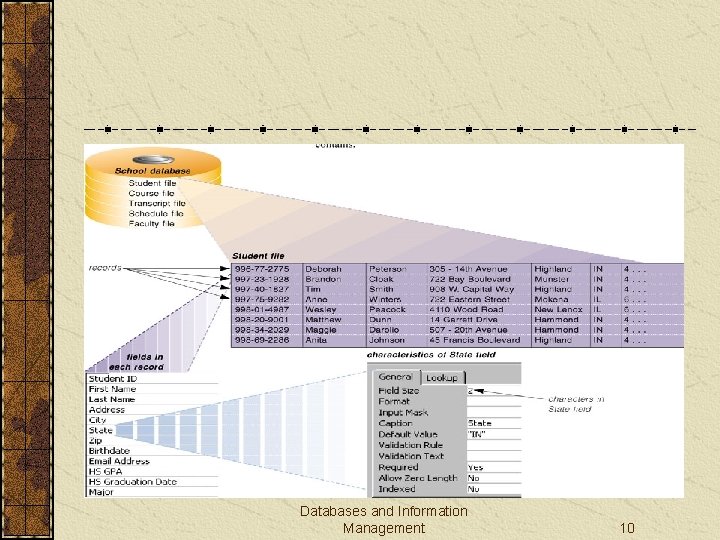 Databases and Information Management 10 