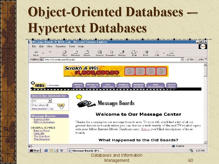 Object-Oriented Databases -– Hypertext Databases and Information Management 60 