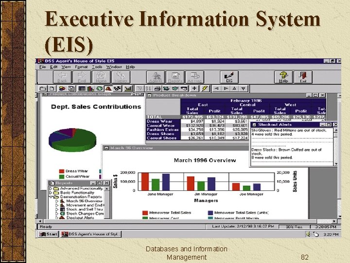 Executive Information System (EIS) Databases and Information Management 82 