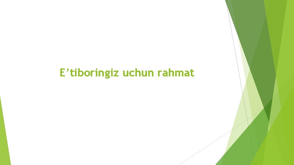 E’tiboringiz uchun rahmat E’tiboringiz uchun rahmat