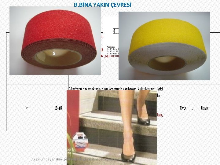 B. BİNA YAKIN ÇEVRESİ Bu sunumda yer alan içerik kaynak gösterilmeden kullanılamaz 