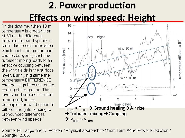 2. Power production Effects on wind speed: Height “In the daytime, when 10 m