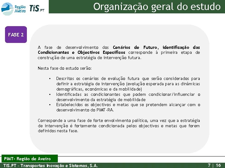 Organização geral do estudo FASE 2 A fase de desenvolvimento dos Cenários de Futuro,