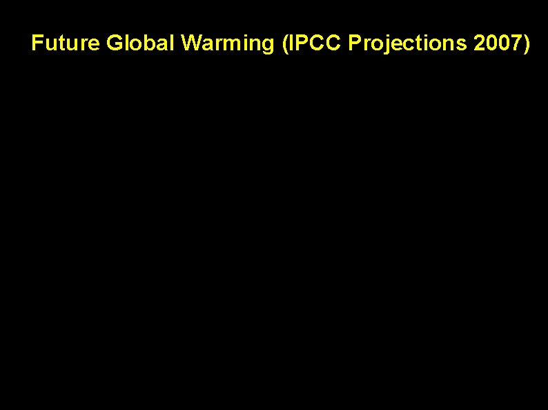 Future Global Warming (IPCC Projections 2007) 