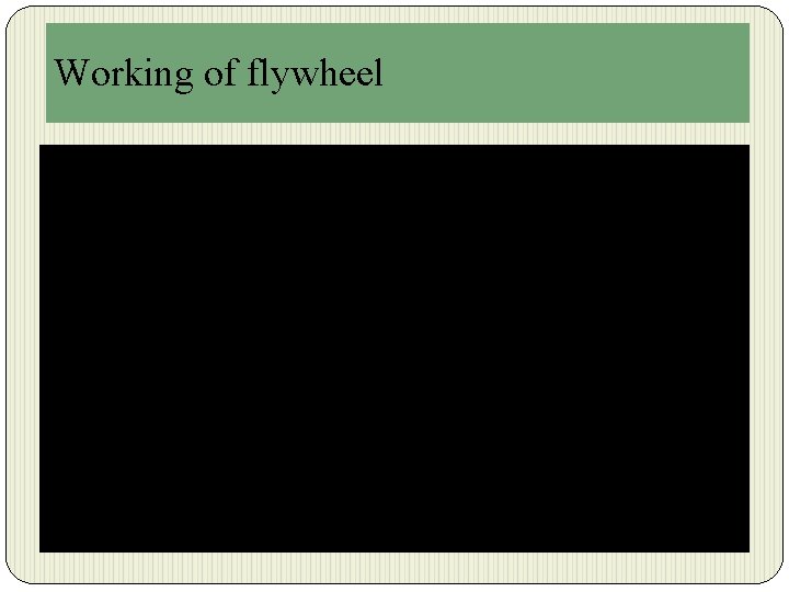 Working of flywheel 