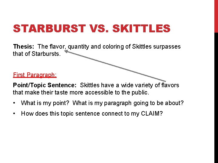 STARBURST VS. SKITTLES Thesis: The flavor, quantity and coloring of Skittles surpasses that of