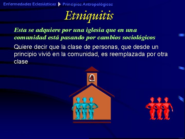 Enfermedades Eclesiásticas Principios Antropológicos Etniquitis Esta se adquiere por una iglesia que en una