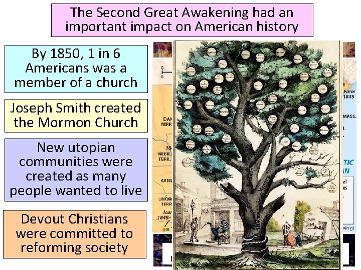 The Second Great Awakening had an important impact on American history By 1850, 1