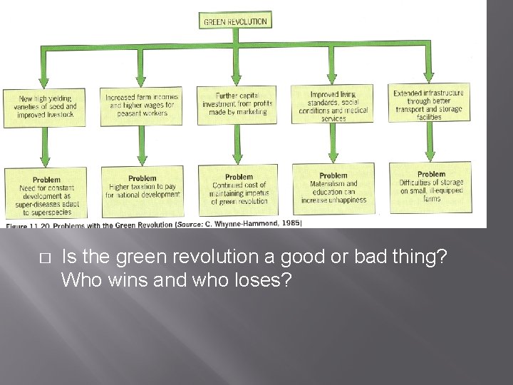 � Is the green revolution a good or bad thing? Who wins and who