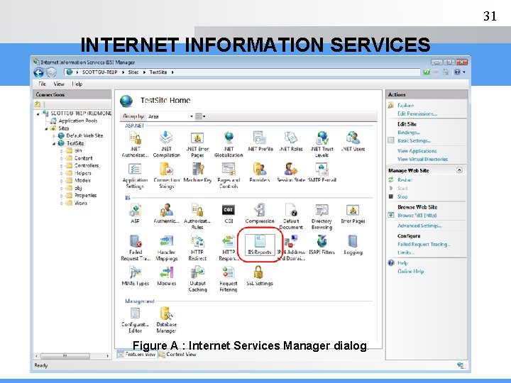 31 INTERNET INFORMATION SERVICES Figure A : Internet Services Manager dialog. 