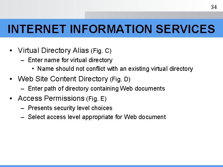 34 INTERNET INFORMATION SERVICES • Virtual Directory Alias (Fig. C) – Enter name for