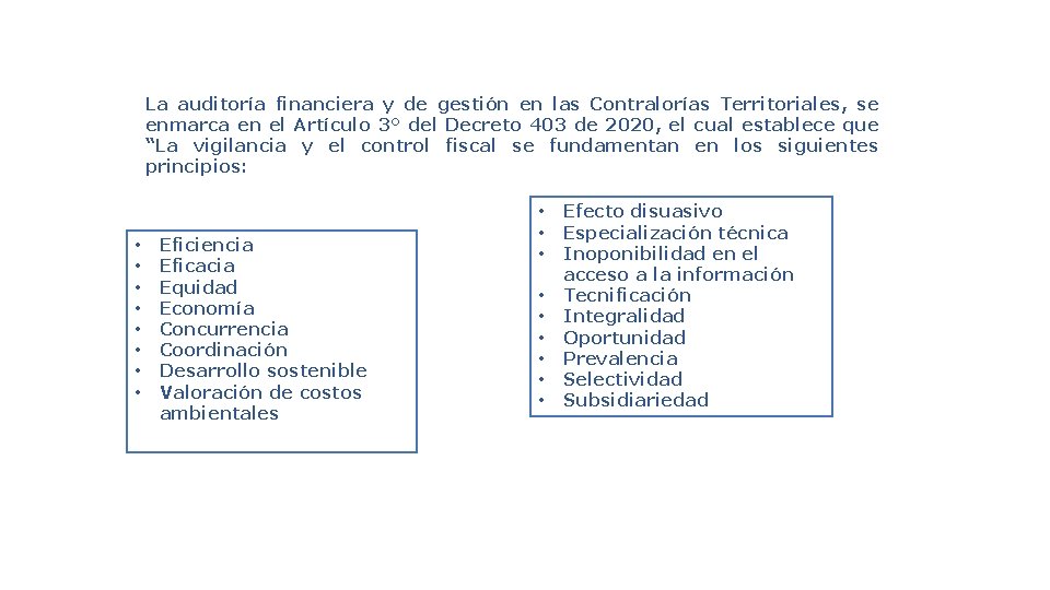 La auditoría financiera y de gestión en las Contralorías Territoriales, se enmarca en el