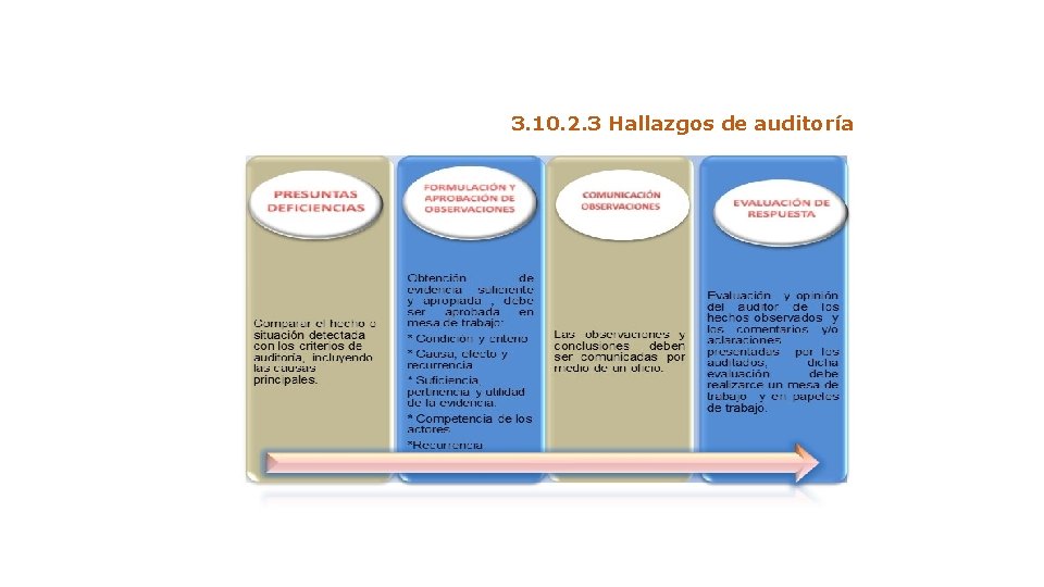 3. 10. 2. 3 Hallazgos de auditoría 