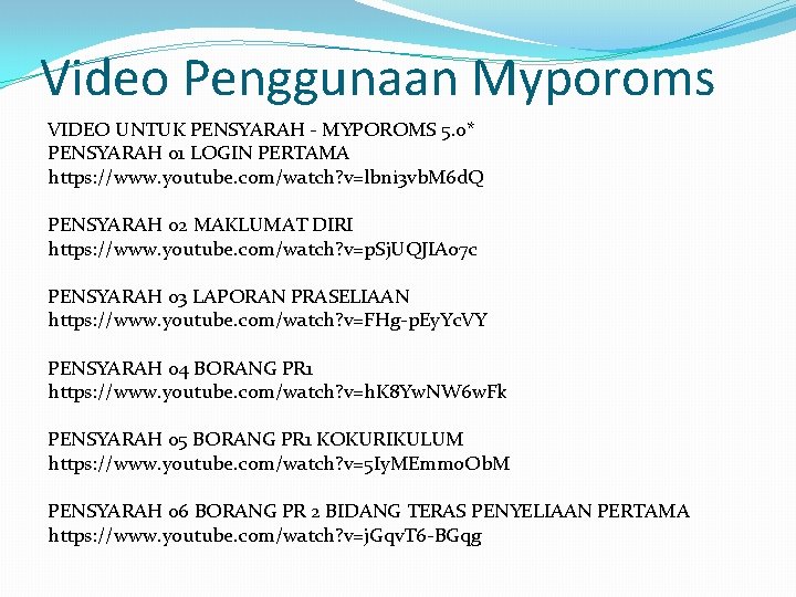 Video Penggunaan Myporoms VIDEO UNTUK PENSYARAH - MYPOROMS 5. 0* PENSYARAH 01 LOGIN PERTAMA