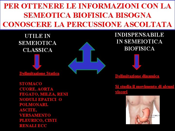 PER OTTENERE LE INFORMAZIONI CON LA SEMEOTICA BIOFISICA BISOGNA CONOSCERE LA PERCUSSIONE ASCOLTATA UTILE