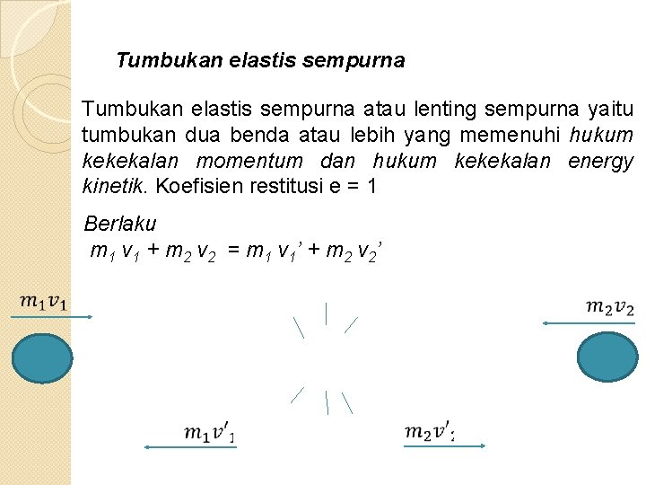 Tumbukan elastis sempurna atau lenting sempurna yaitu tumbukan dua benda atau lebih yang memenuhi