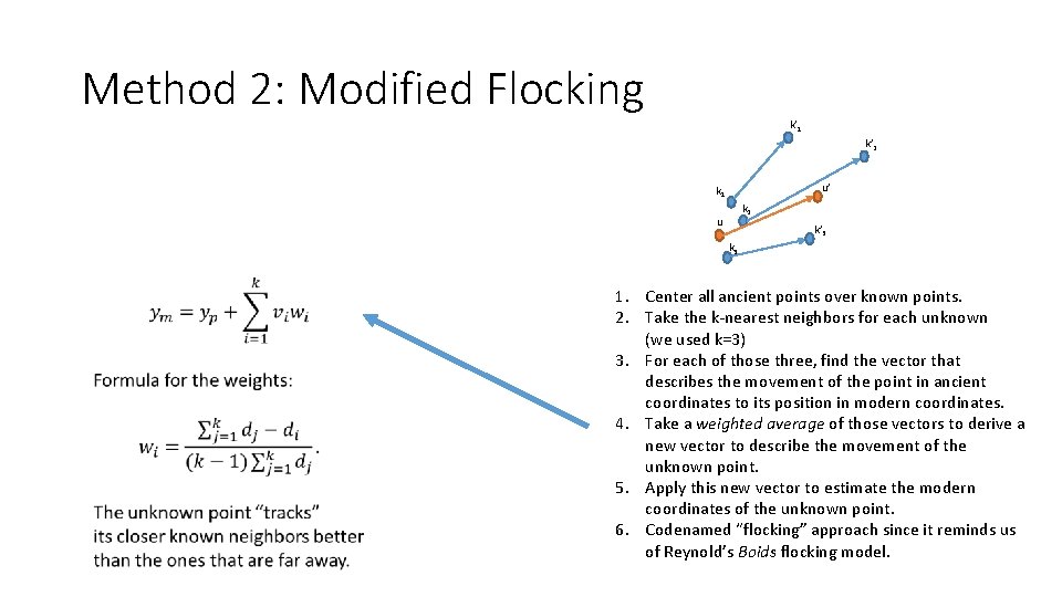 Method 2: Modified Flocking k’ 1 k’ 2 u’ k 1 k 2 u