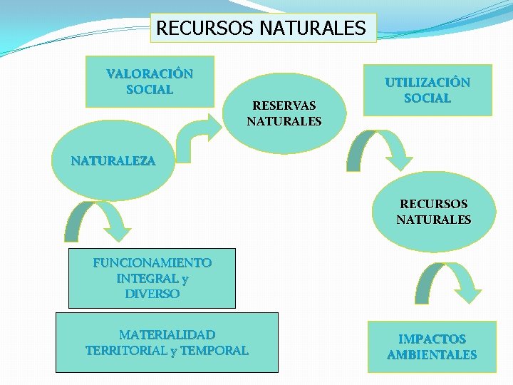 RECURSOS NATURALES VALORACIÓN SOCIAL RESERVAS NATURALES UTILIZACIÓN SOCIAL NATURALEZA RECURSOS NATURALES FUNCIONAMIENTO INTEGRAL y