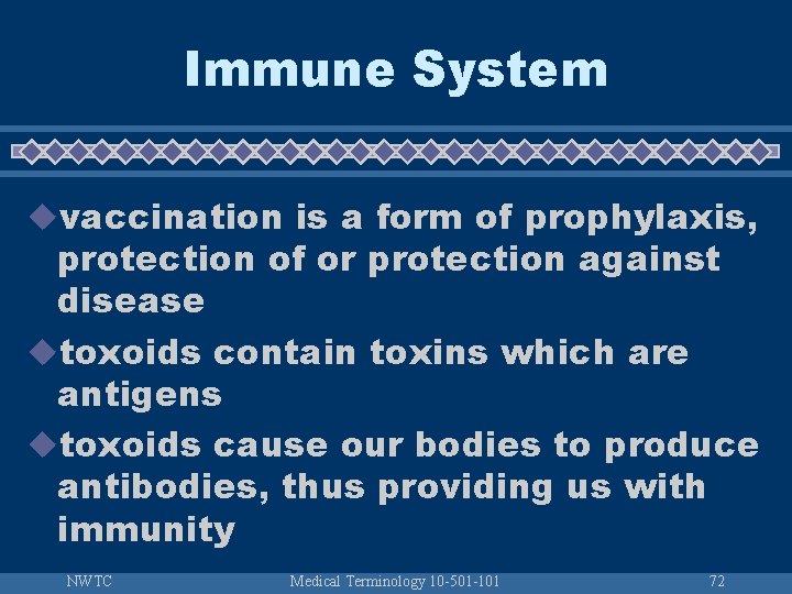 Immune System uvaccination is a form of prophylaxis, protection of or protection against disease
