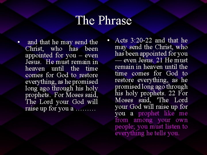 The Phrase • and that he may send the Christ, who has been appointed