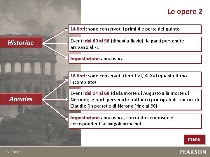 Le opere 2 14 libri: sono conservati i primi 4 e parte del quinto