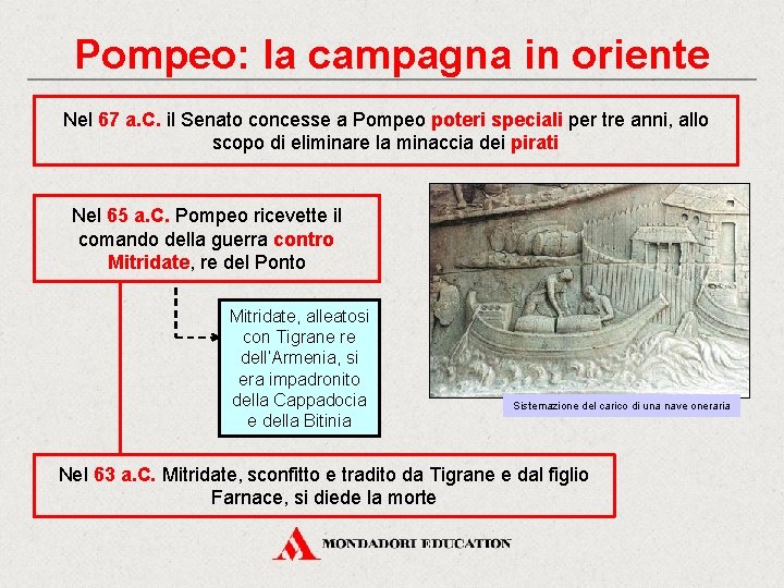 Pompeo: la campagna in oriente Nel 67 a. C. il Senato concesse a Pompeo