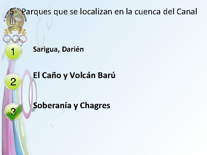 5 - Parques que se localizan en la cuenca del Canal Sarigua, Darién El