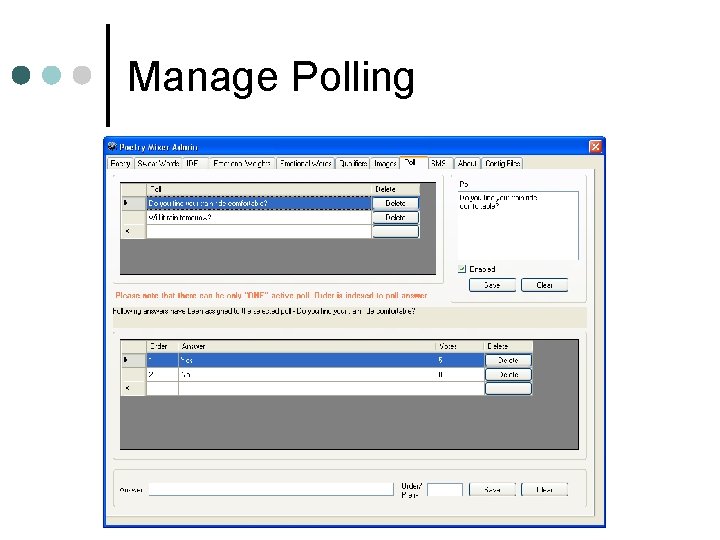Manage Polling 