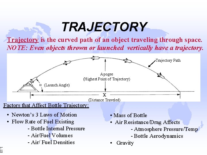 TRAJECTORY Trajectory is the curved path of an object traveling through space. NOTE: Even