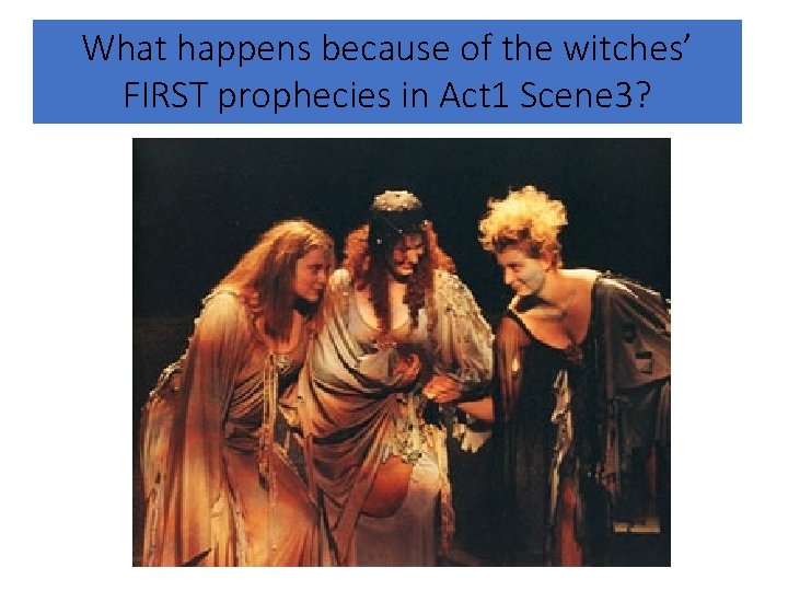 What happens because of the witches’ FIRST prophecies in Act 1 Scene 3? 