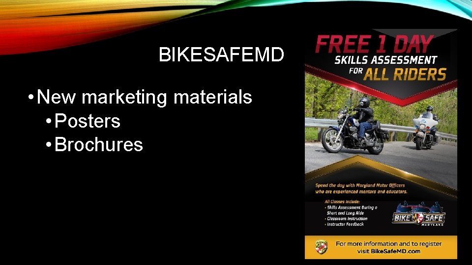 BIKESAFEMD • New marketing materials • Posters • Brochures 