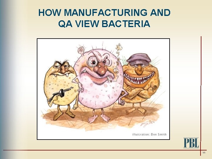 HOW MANUFACTURING AND QA VIEW BACTERIA 11 