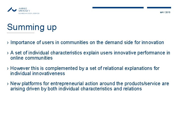 MAY 2013 Summing up › Importance of users in communities on the demand side