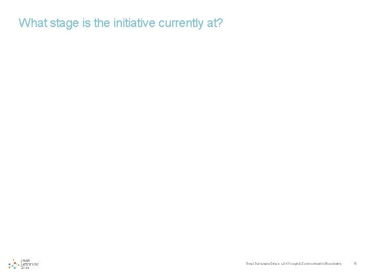 What stage is the initiative currently at? Smart Sustainable Cities is a UK Foreign