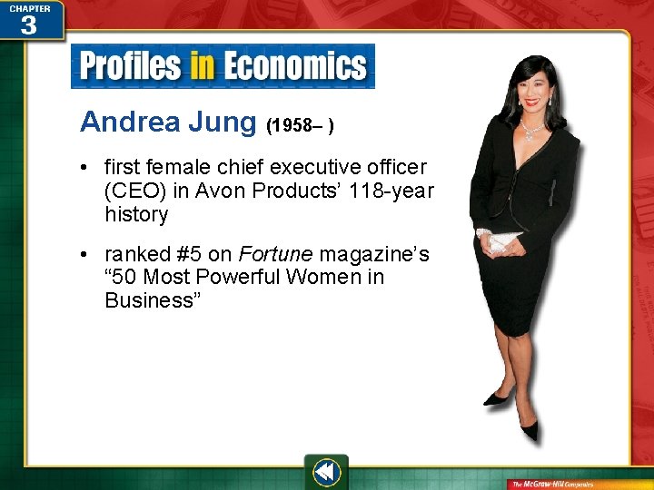 Andrea Jung (1958– ) • first female chief executive officer (CEO) in Avon Products’