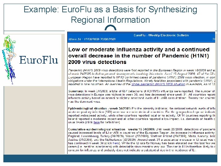 Example: Euro. Flu as a Basis for Synthesizing Regional Information 