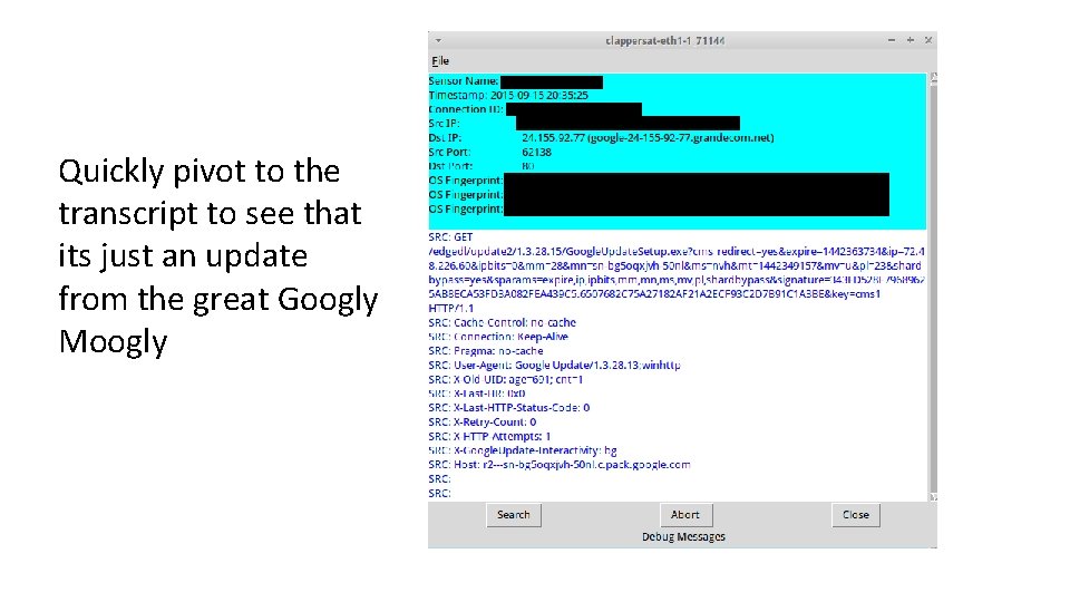 Quickly pivot to the transcript to see that its just an update from the